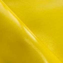 Ткань ПВХ 600 гр/м2 плотная, Жёлтый (Ширина 150см), на отрез  в Ярославле