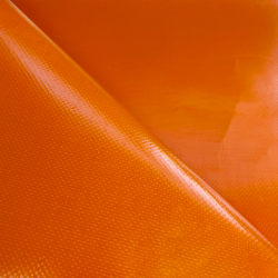 Ткань ПВХ 450 гр/м2, Оранжевый (Ширина 160см), на отрез  в Ярославле