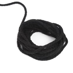 Шнур для одежды тип 2,  Чёрный (плетено-вязаный/полиэфир)  в Ярославле